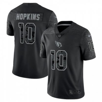 Arizona Arizona Cardinals #10 DeAndre Hopkins Black Men's Nike NFL Black Reflective Limited Jersey