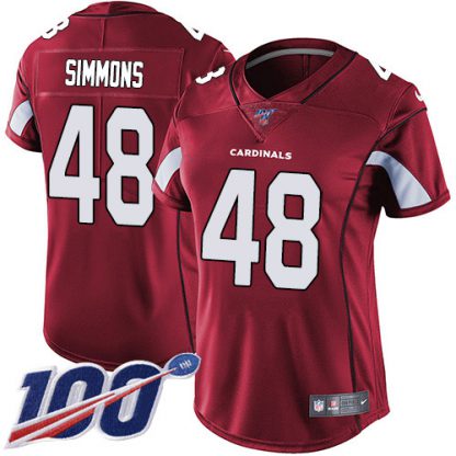 Nike Arizona Cardinals #48 Isaiah Simmons Red Team Color Women's Stitched NFL 100th Season Vapor Untouchable Limited Jersey