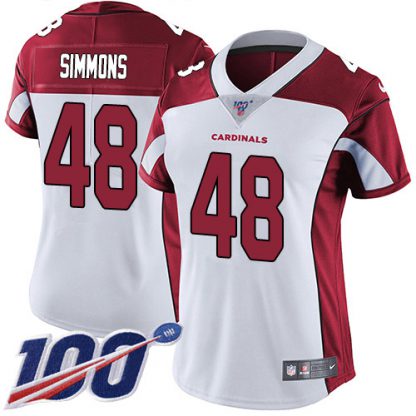 Nike Arizona Cardinals #48 Isaiah Simmons White Women's Stitched NFL 100th Season Vapor Untouchable Limited Jersey
