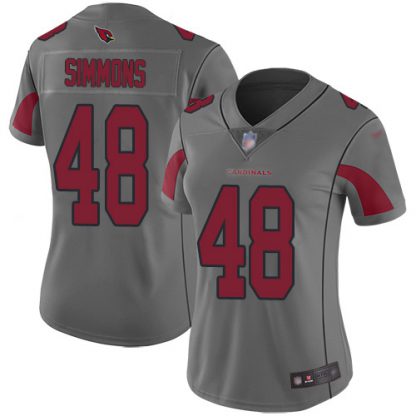 Nike Arizona Cardinals #48 Isaiah Simmons Silver Women's Stitched NFL Limited Inverted Legend Jersey