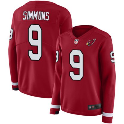 Nike Arizona Cardinals #9 Isaiah Simmons Red Team Color Women's Stitched NFL Limited Therma Long Sleeve Jersey
