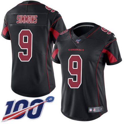 Nike Arizona Cardinals #9 Isaiah Simmons Black Women's Stitched NFL Limited Rush 100th Season Jersey