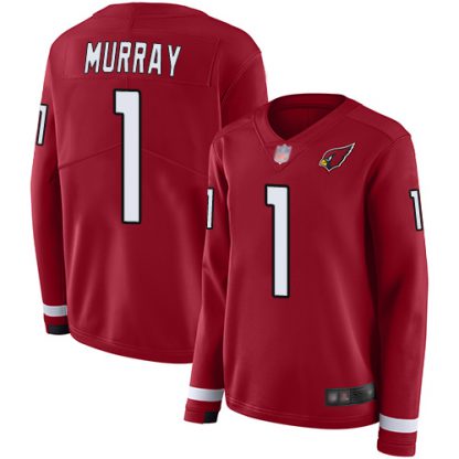 Nike Arizona Cardinals #1 Kyler Murray Red Team Color Women's Stitched NFL Limited Therma Long Sleeve Jersey