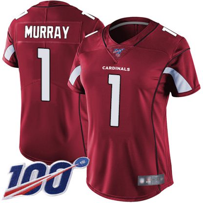 Nike Arizona Cardinals #1 Kyler Murray Red Team Color Women's Stitched NFL 100th Season Vapor Limited Jersey