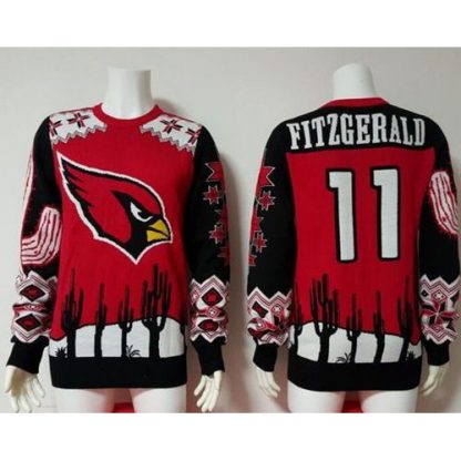 Nike Arizona Cardinals #11 Larry Fitzgerald Red/Black Men's Ugly Sweater