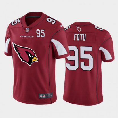 Arizona Arizona Cardinals #95 Leki Fotu Red Men's Nike Big Team Logo Player Vapor Limited NFL Jersey