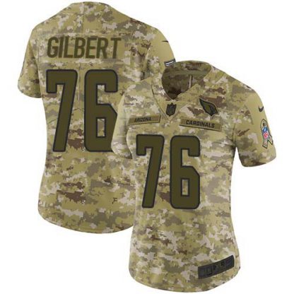 Nike Arizona Cardinals #76 Marcus Gilbert Camo Women's Stitched NFL Limited 2018 Salute To Service Jersey