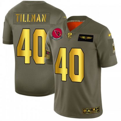 Arizona Arizona Cardinals #40 Pat Tillman NFL Men's Nike Olive Gold 2019 Salute to Service Limited Jersey