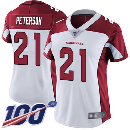 Nike Arizona Cardinals #21 Patrick Peterson White Women's Stitched NFL 100th Season Vapor Limited Jersey