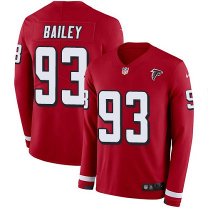Nike Atlanta Falcons #93 Allen Bailey Red Team Color Men's Stitched NFL Limited Therma Long Sleeve Jersey