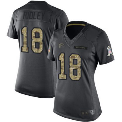 Nike Atlanta Falcons #18 Calvin Ridley Black Women's Stitched NFL Limited 2016 Salute to Service Jersey