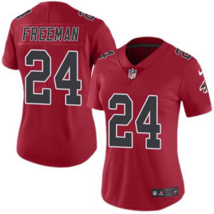 Nike Atlanta Falcons #24 Devonta Freeman Red Women's Stitched NFL Limited Rush Jersey