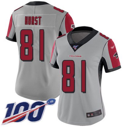 Nike Atlanta Falcons #81 Hayden Hurst Silver Women's Stitched NFL Limited Inverted Legend 100th Season Jersey