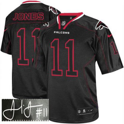 Nike Atlanta Falcons #11 Julio Jones Lights Out Black Men's Stitched NFL Elite Autographed Jersey