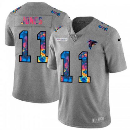 Atlanta Atlanta Falcons #11 Julio Jones Men's Nike Multi-Color 2020 NFL Crucial Catch NFL Jersey Greyheather