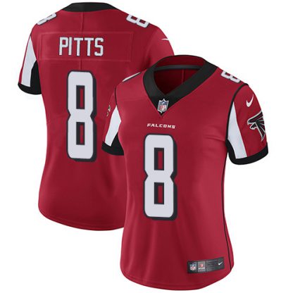 Nike Atlanta Falcons #8 Kyle Pitts Red Team Color Women's Stitched NFL Vapor Untouchable Limited Jersey