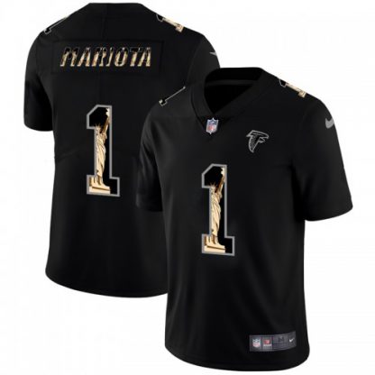 Atlanta Atlanta Falcons #1 Marcus Mariota Men's Carbon Black Vapor Statue Of Liberty Limited NFL Jersey