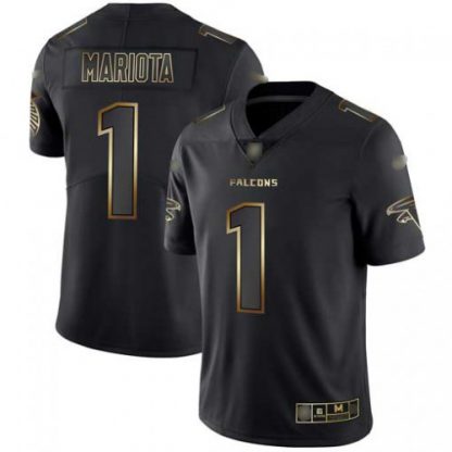Atlanta Atlanta Falcons #1 Marcus Mariota Black/Gold Men's Stitched NFL Vapor Untouchable Limited Jersey