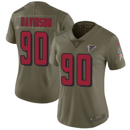 Nike Atlanta Falcons #90 Marlon Davidson Olive Women's Stitched NFL Limited 2017 Salute To Service Jersey