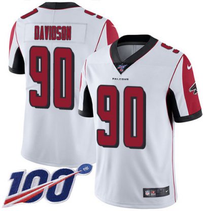 Nike Atlanta Falcons #90 Marlon Davidson White Youth Stitched NFL 100th Season Vapor Untouchable Limited Jersey