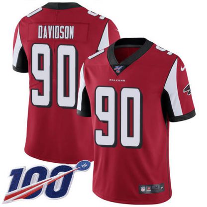Nike Atlanta Falcons #90 Marlon Davidson Red Team Color Men's Stitched NFL 100th Season Vapor Untouchable Limited Jersey