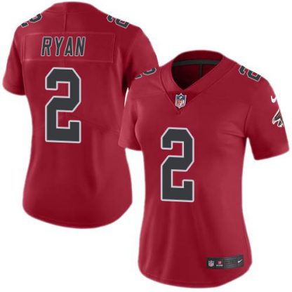 Nike Atlanta Falcons #2 Matt Ryan Red Women's Stitched NFL Limited Rush Jersey