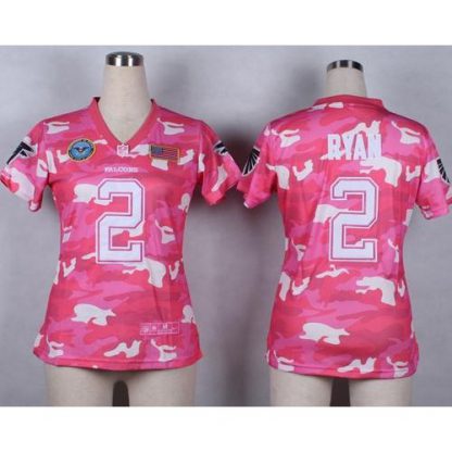 Nike Atlanta Falcons #2 Matt Ryan Pink Women's Stitched NFL Elite Camo Fashion Jersey