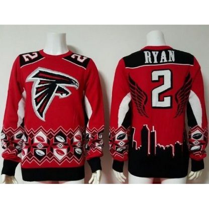 Nike Atlanta Falcons #2 Matt Ryan Red/Black Men's Ugly Sweater