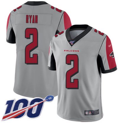 Nike Atlanta Falcons #2 Matt Ryan Silver Men's Stitched NFL Limited Inverted Legend 100th Season Jersey