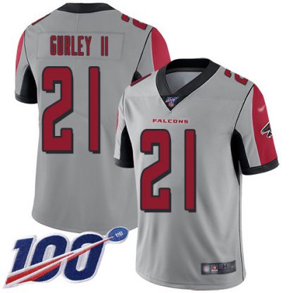 Nike Atlanta Falcons #21 Todd Gurley II Silver Men's Stitched NFL Limited Inverted Legend 100th Season Jersey