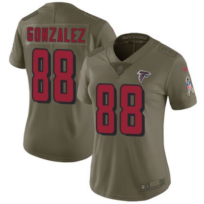 Nike Atlanta Falcons #88 Tony Gonzalez Olive Women's Stitched NFL Limited 2017 Salute to Service Jersey