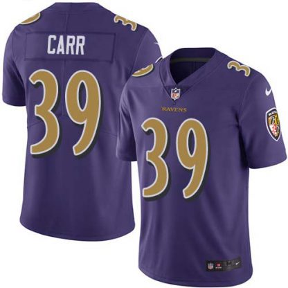 Nike Baltimore Ravens #39 Brandon Carr Purple Youth Stitched NFL Limited Rush Jersey