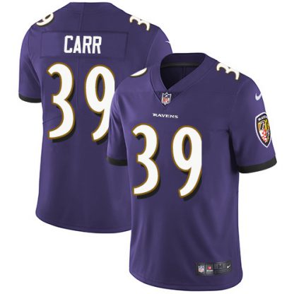 Nike Baltimore Ravens #39 Brandon Carr Purple Team Color Youth Stitched NFL Vapor Untouchable Limited Jersey