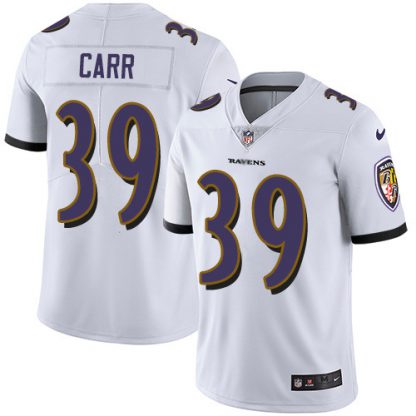 Nike Baltimore Ravens #39 Brandon Carr White Youth Stitched NFL Vapor Untouchable Limited Jersey
