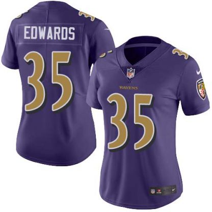 Nike Baltimore Ravens #35 Gus Edwards Purple Women's Stitched NFL Limited Rush Jersey