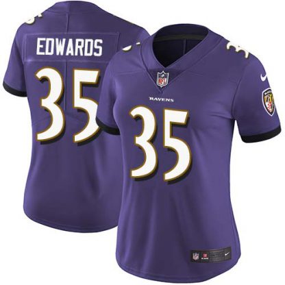 Nike Baltimore Ravens #35 Gus Edwards Purple Team Color Women's Stitched NFL Vapor Untouchable Limited Jersey