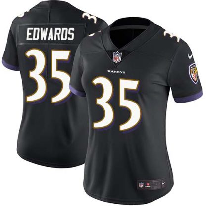 Nike Baltimore Ravens #35 Gus Edwards Black Alternate Women's Stitched NFL Vapor Untouchable Limited Jersey