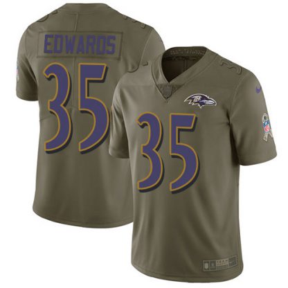 Nike Baltimore Ravens #35 Gus Edwards Olive Youth Stitched NFL Limited 2017 Salute To Service Jersey