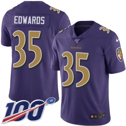Nike Baltimore Ravens #35 Gus Edwards Purple Men's Stitched NFL Limited Rush 100th Season Jersey