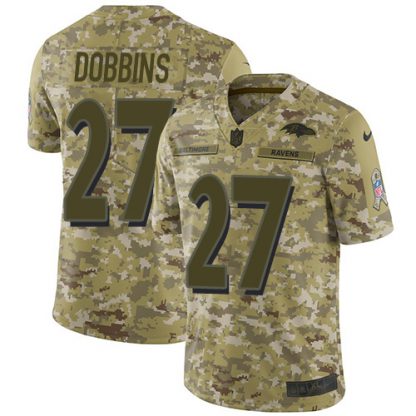 Nike Baltimore Ravens #27 J.K. Dobbins Camo Youth Stitched NFL Limited 2018 Salute To Service Jersey