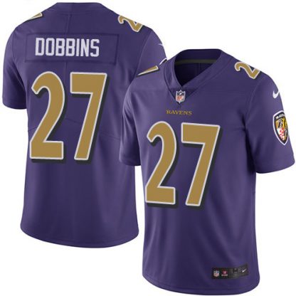 Nike Baltimore Ravens #27 J.K. Dobbins Purple Youth Stitched NFL Limited Rush Jersey