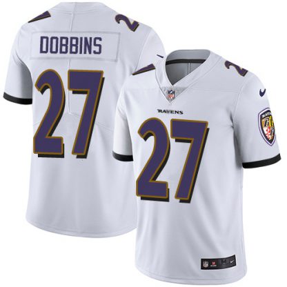 Nike Baltimore Ravens #27 J.K. Dobbins White Youth Stitched NFL Vapor Untouchable Limited Jersey