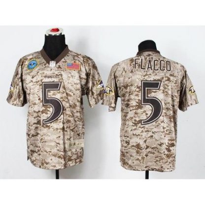 Nike Baltimore Ravens #5 Joe Flacco Camo Men's Stitched NFL New Elite USMC Jersey