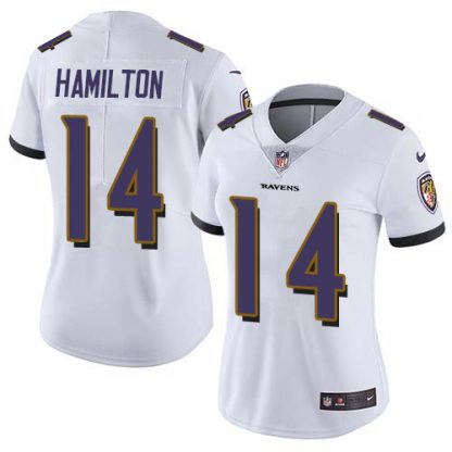 Nike Baltimore Ravens #14 Kyle Hamilton White Women's Stitched NFL Vapor Untouchable Limited Jersey