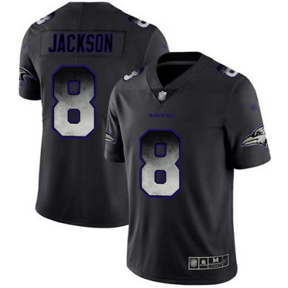 Nike Baltimore Ravens #8 Lamar Jackson Black Men's Stitched NFL Vapor Untouchable Limited Smoke Fashion Jersey