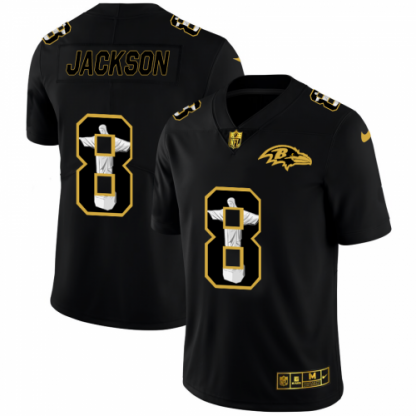 Baltimore Baltimore Ravens #8 Lamar Jackson Nike Carbon Black Vapor Cristo Redentor Limited NFL Jersey