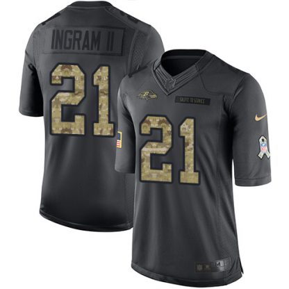 Nike Baltimore Ravens #21 Mark Ingram II Black Men's Stitched NFL Limited 2016 Salute to Service Jersey