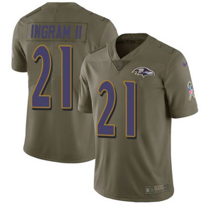 Nike Baltimore Ravens #21 Mark Ingram II Olive Men's Stitched NFL Limited 2017 Salute To Service Jersey
