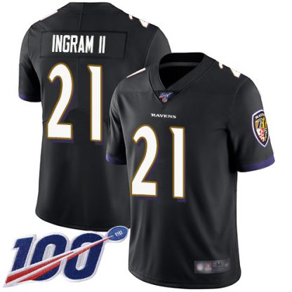 Nike Baltimore Ravens #21 Mark Ingram II Black Alternate Men's Stitched NFL 100th Season Vapor Limited Jersey