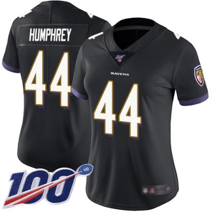 Nike Baltimore Ravens #44 Marlon Humphrey Black Alternate Women's Stitched NFL 100th Season Vapor Limited Jersey